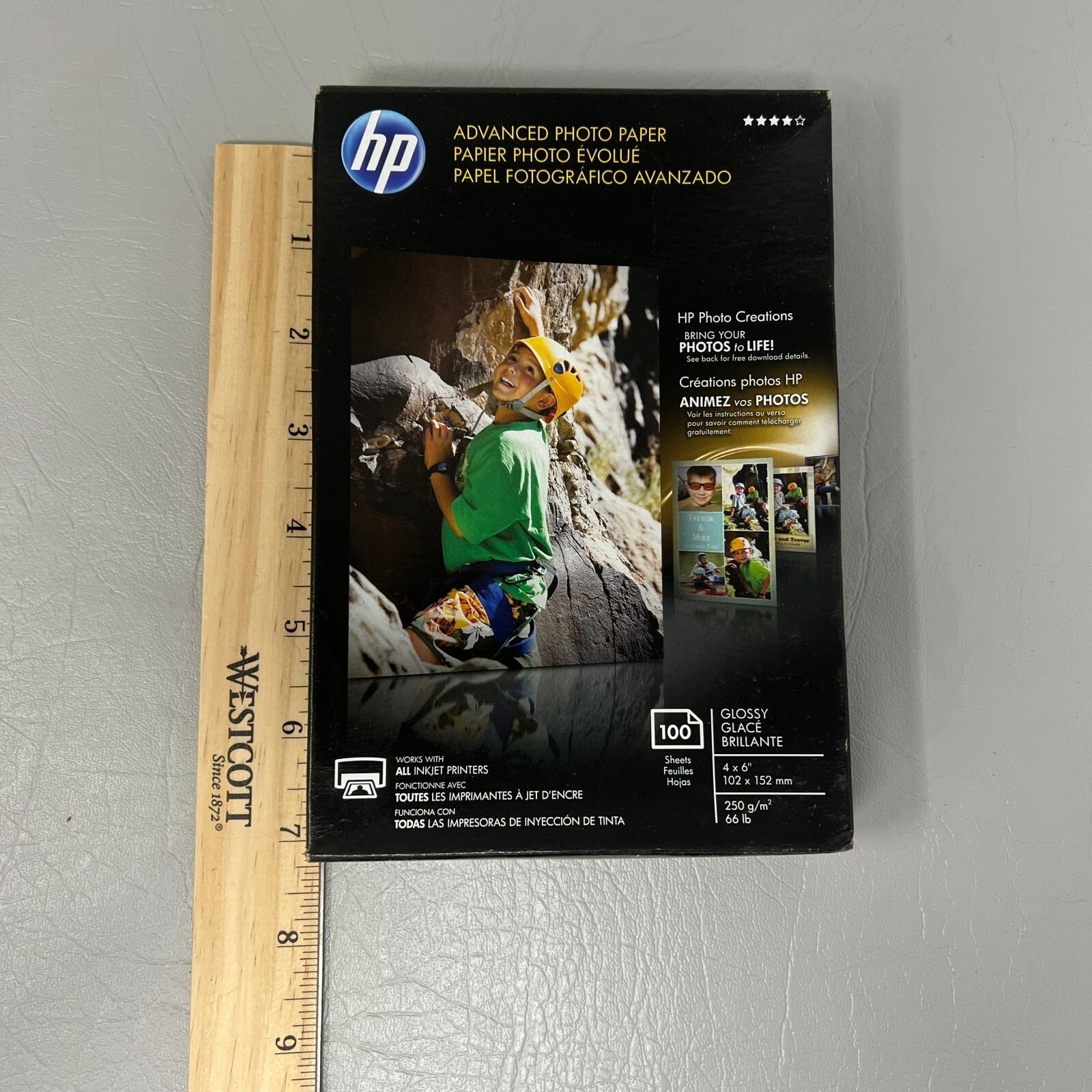 HP Advanced Photo Paper 4 x 6 Glossy Works with all Inkjet Printers 100 Sheets