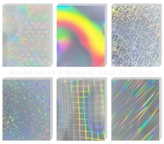 30 Sheets Holographic Sticker Paper for Inkjet&Laser Holographic Sticker-Mixed