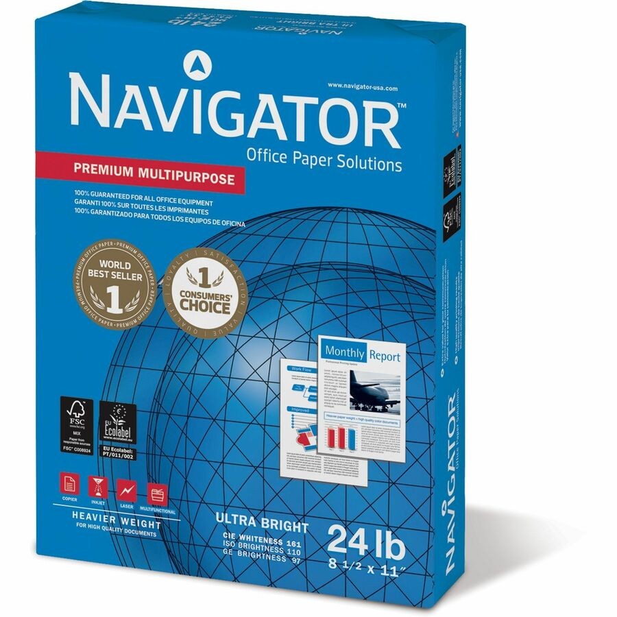 Soporcel NMP1124_35 Navigator 24lb Copy Paper 5000 Sheets White