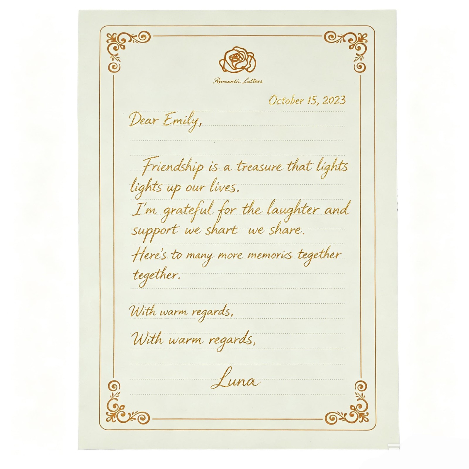 Romantic Littles 62Pcs Rose Gold Letter Writing Stationery Set – 50 A4 Vintag…