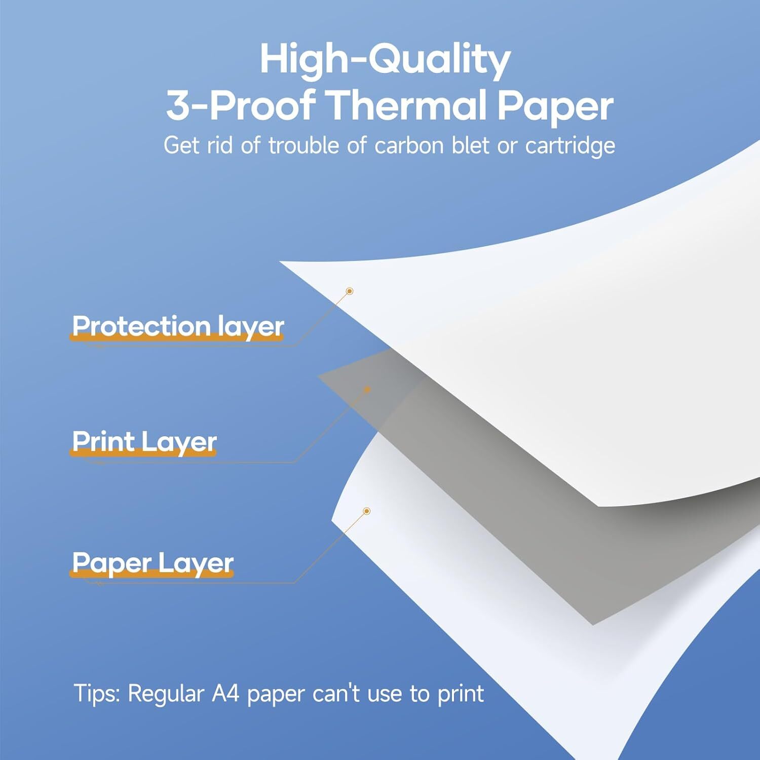 100 Sheets A4 Thermal Printer Paper 8.5×11″ for M08F M832 M834 Portable Printer