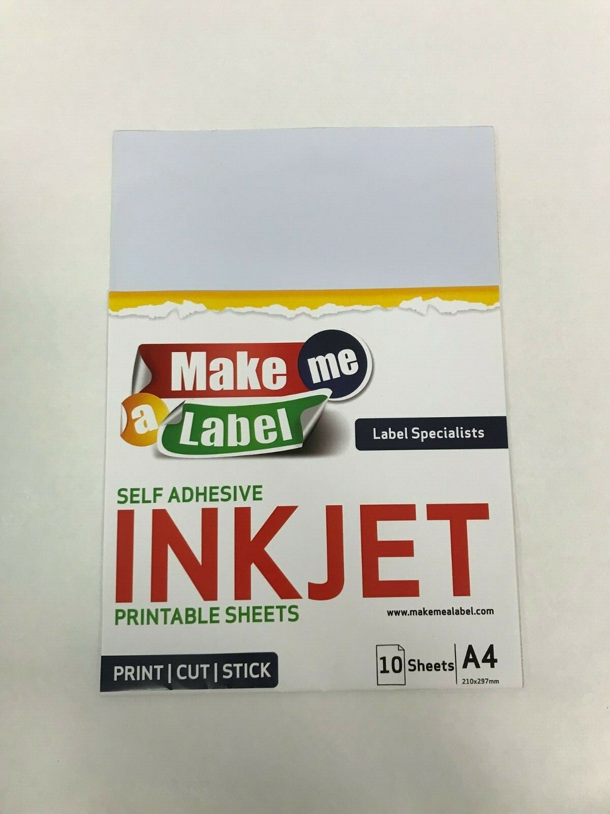 20 Premium White Gloss A4 Self Adhesive Inkjet Printable Paper Sticker Sheets