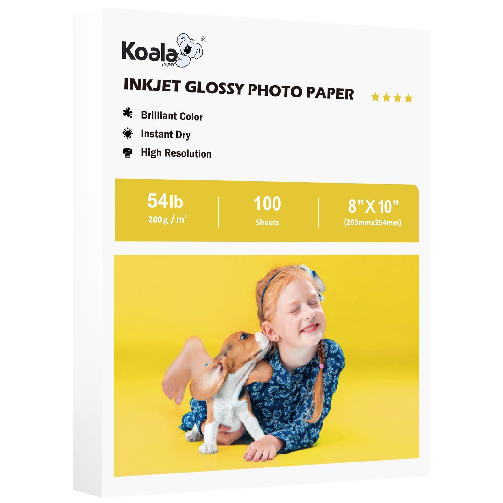 Koala Glossy Inkjet Photo Paper 8×10 Inches 100 Sheets 54lb 200gsm Thick