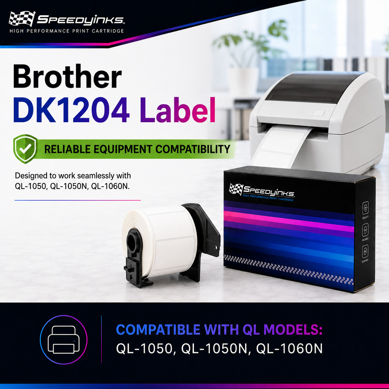 6PK Compatible Brother DK-2243 White Paper Tape – 4 in x 100 ft