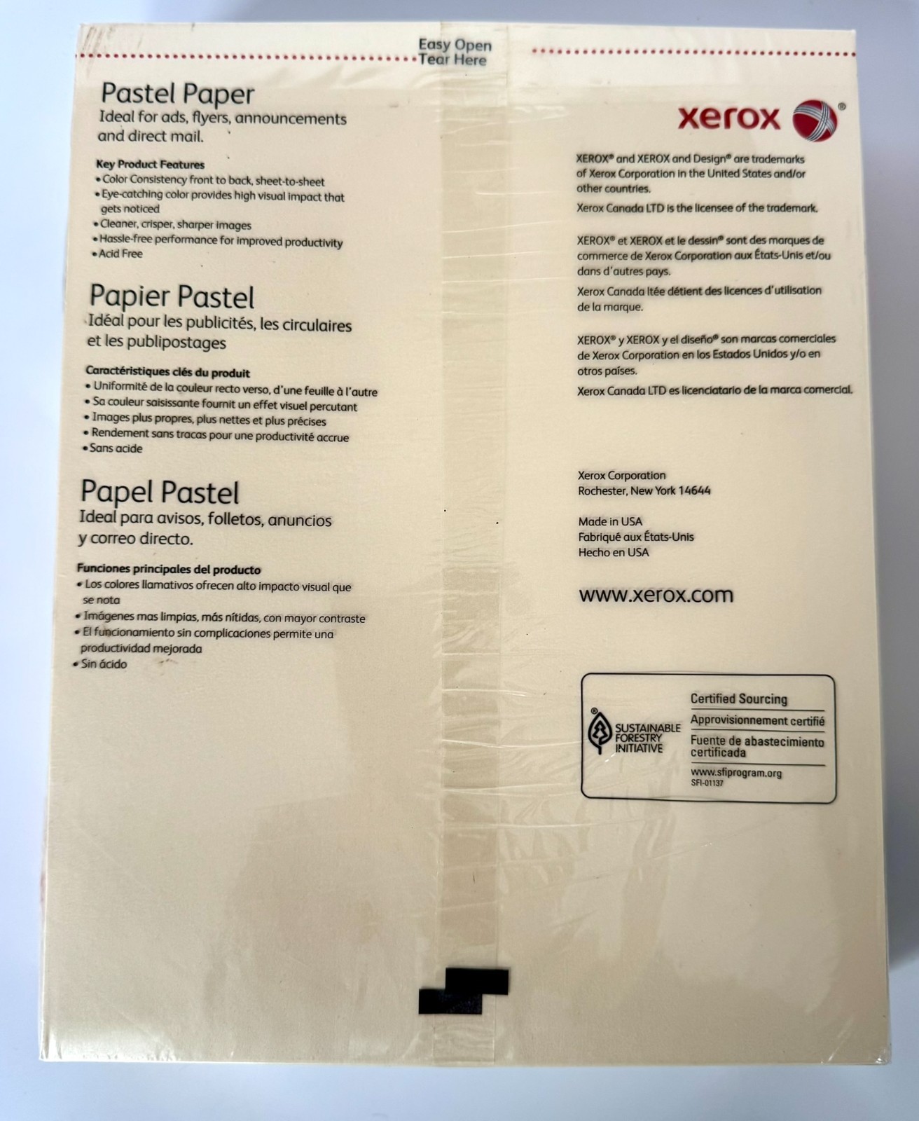 NEW Xerox Multipurpose Paper Pastel Ivory 20lb Letter 8.5×11 500 Sheets