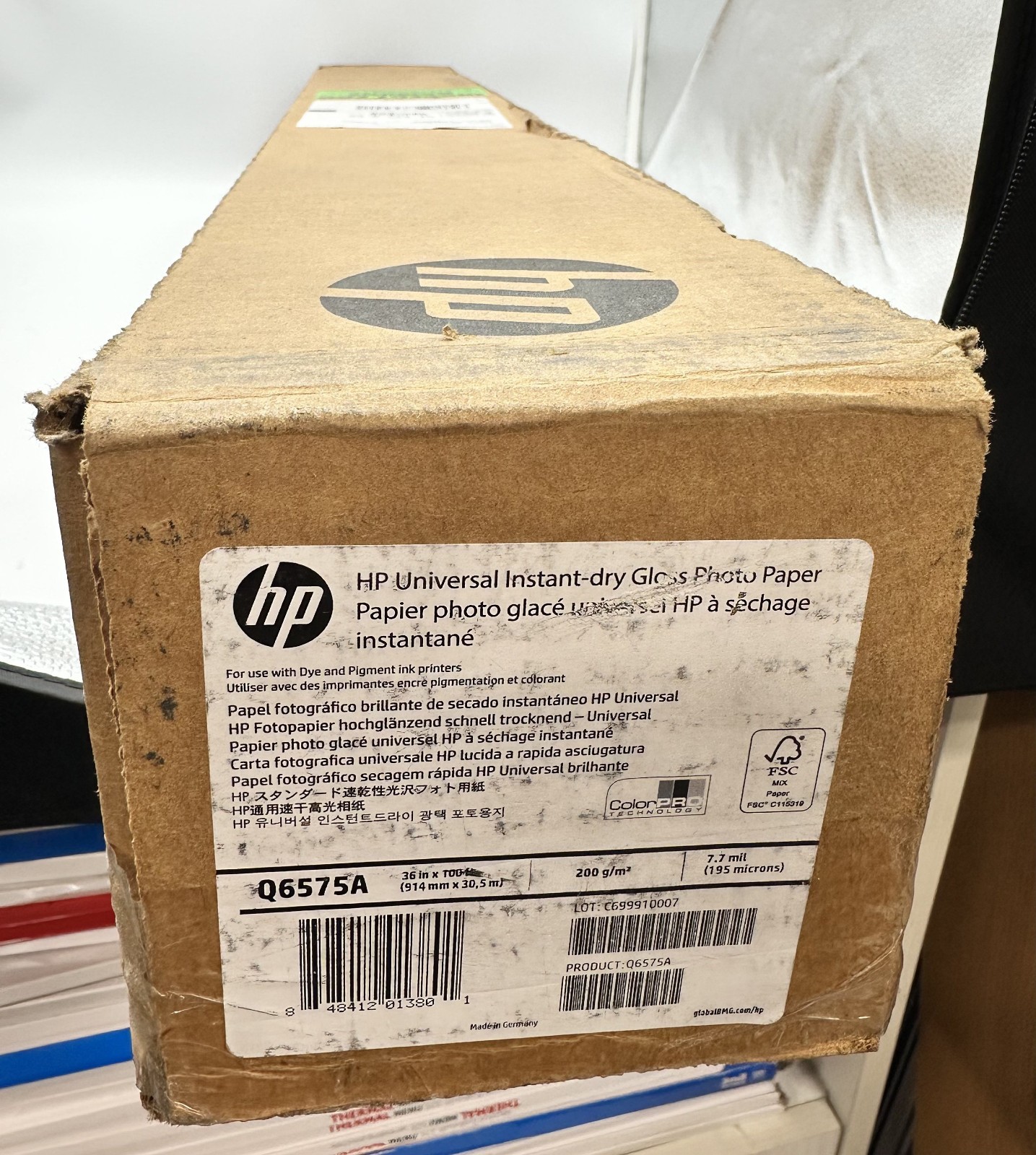 NEW Genuine HP Universal Instant-dry Gloss Photo Paper (Q6575A) | 36″ x 100′