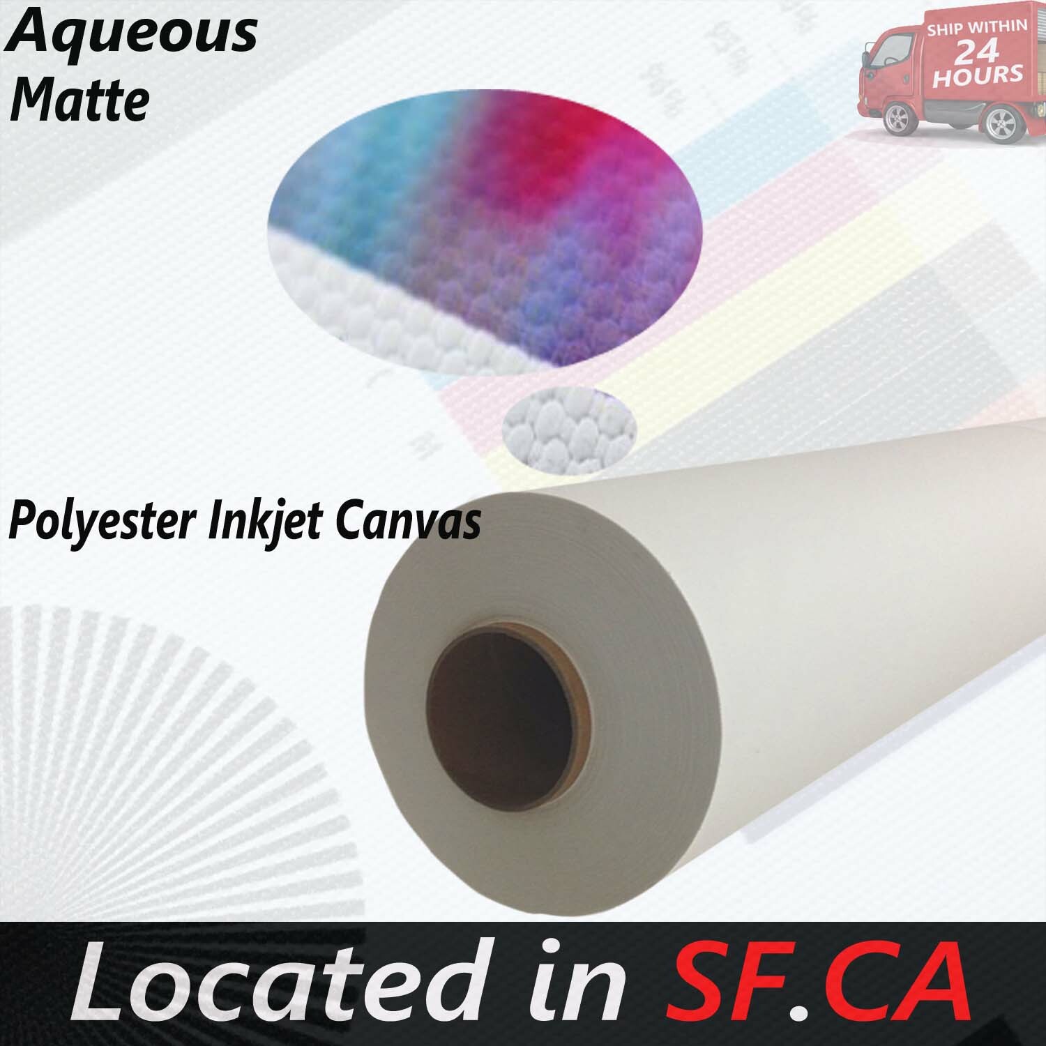 Polyester Inkjet Printing Canvas Wide Format Water-based Printer44″x40ft