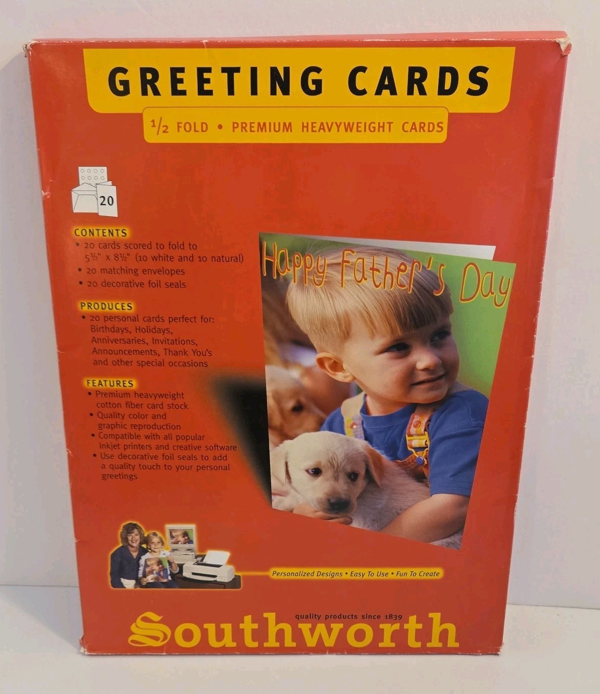 Southworth Greeting Cards & Envelopes White Heavyweight InkJet Printer OPEN READ