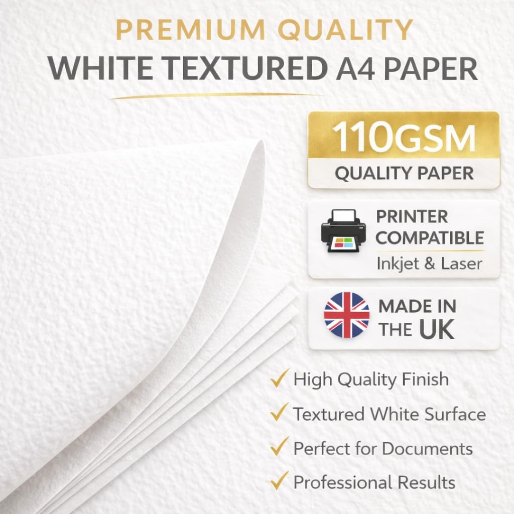 White Textured Paper A4 Size 120gsm Suitable For Inkjet Printers 100 Sheets