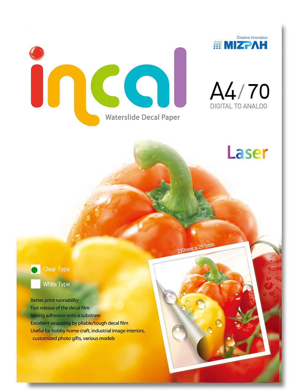 [Incal] Waterslide Decal Paper- Laser Clear / A4 size (210x297mm) / 70pcs