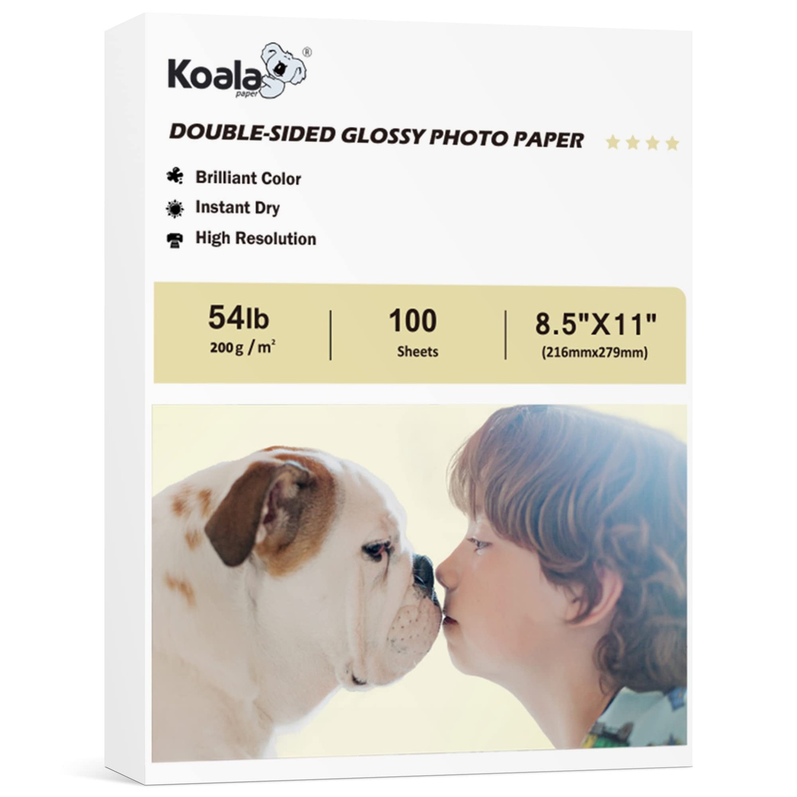 Koala Double Sided Inkjet Glossy Photo Paper 8.5X11 Inches Thick 54lb 100 She…