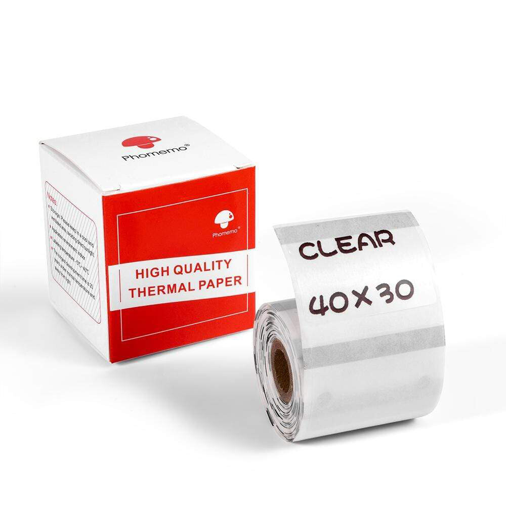 40*30mm Transparent Clear Sticker Thermal Label for Phomemo M110/M200 Printer