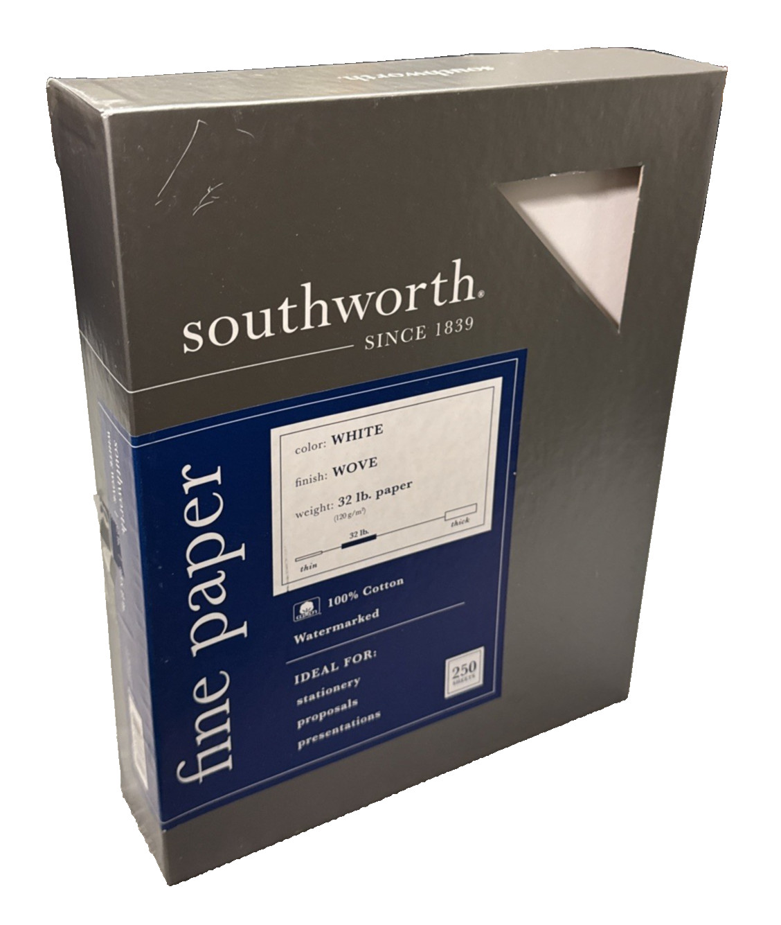 Southworth Parchment Paper 32 lb White Wove 100 Bright 8.5 x 11 750 sheets