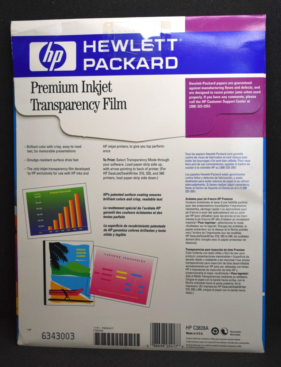 Sealed NEW – HP Premium Inkjet Transparency Film – 20 SHEETS – Hewlett-Packard