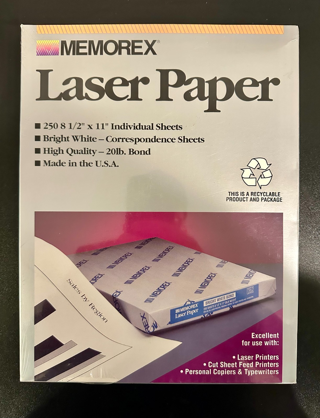 Memorex Laser Paper 250 8 1/2″x11″ Individual Sheets High Quality 20lb Bond NEW