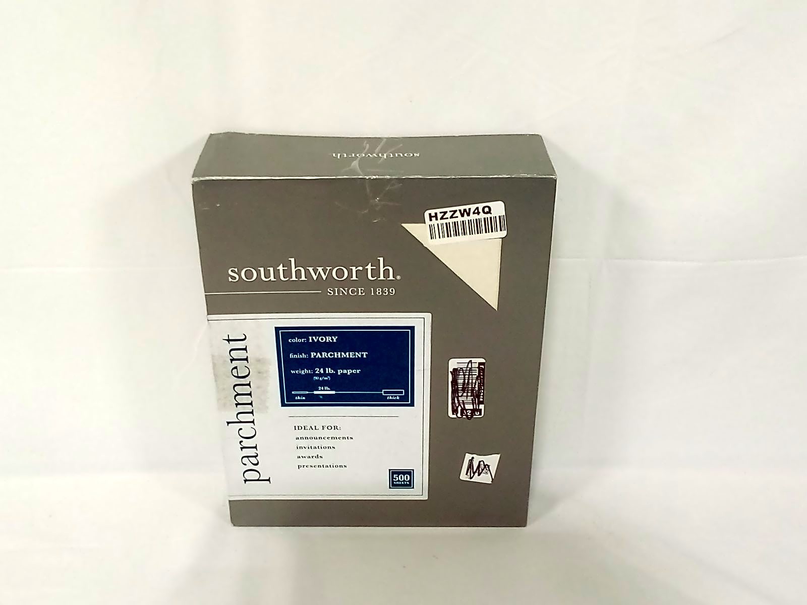 Southworth 984C Parchment Specialty Paper Ivory 24 lb 8.5 x 11 500 Sheets