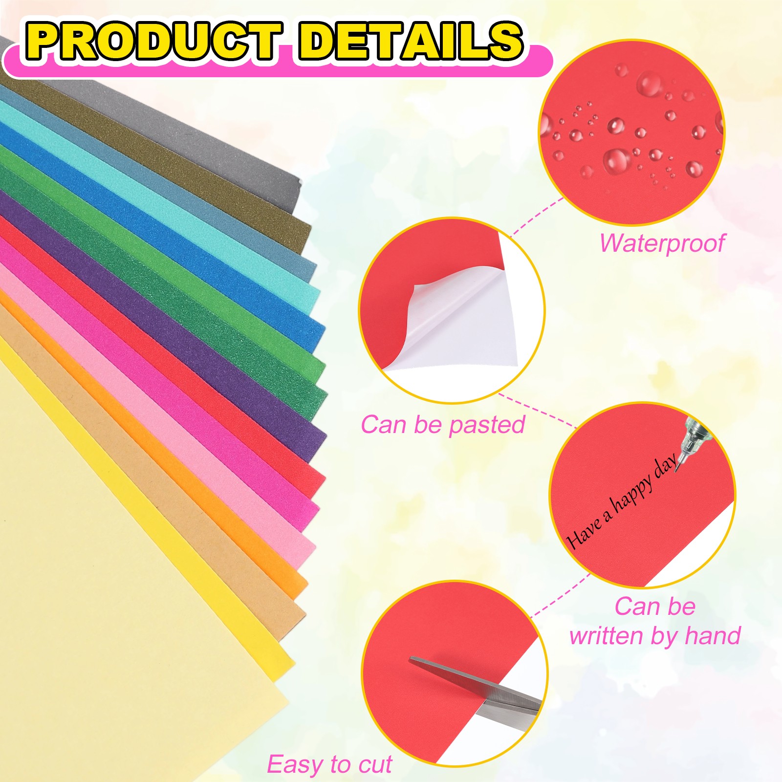 40 Pieces for Full Sheet Adhesive Labels, A4 Paper for Labels, Red