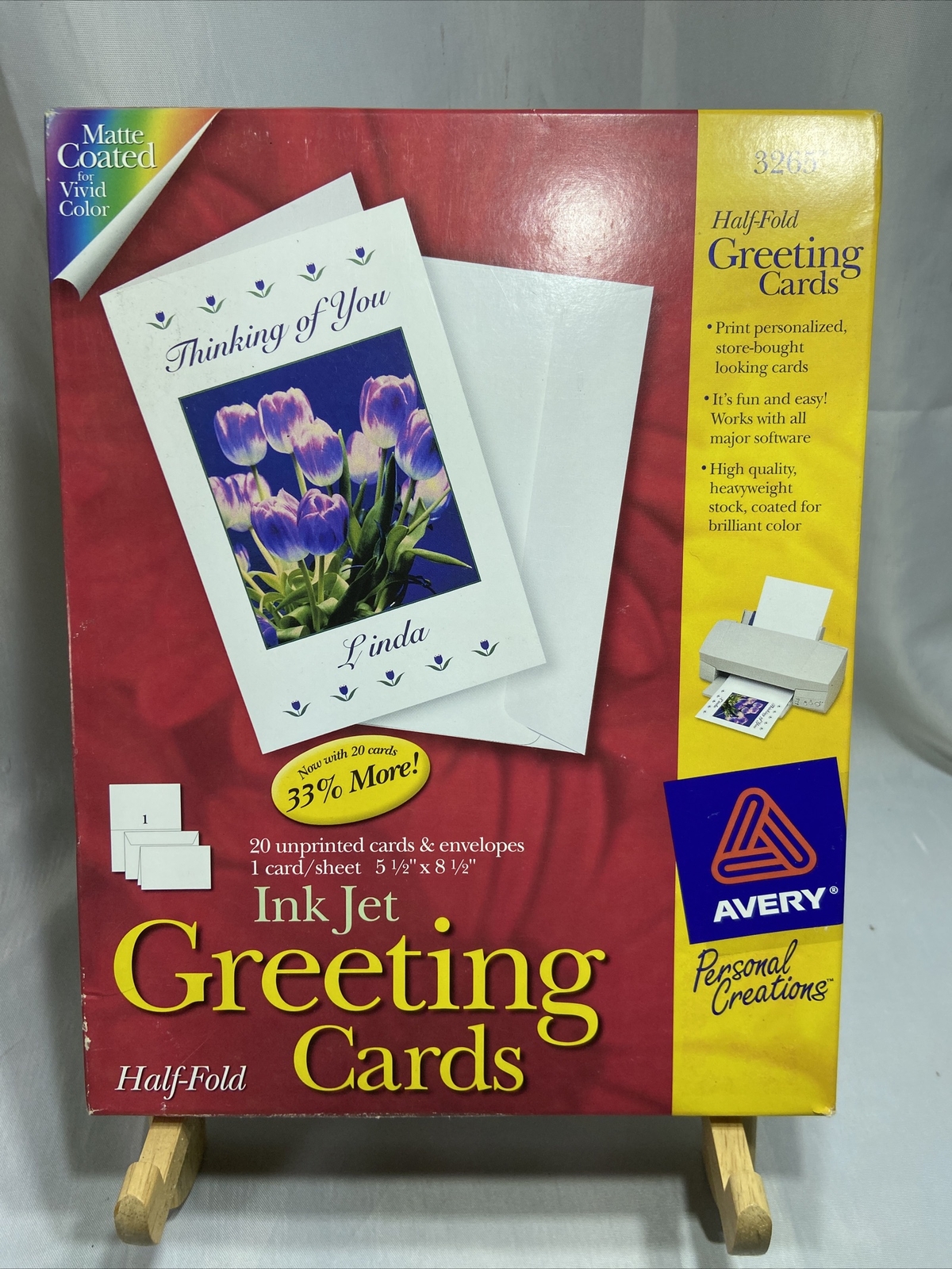 Avery 3265 Ink Jet Greeting Cards Half Fold 5 1/2″ x 8 1/2″ NEW