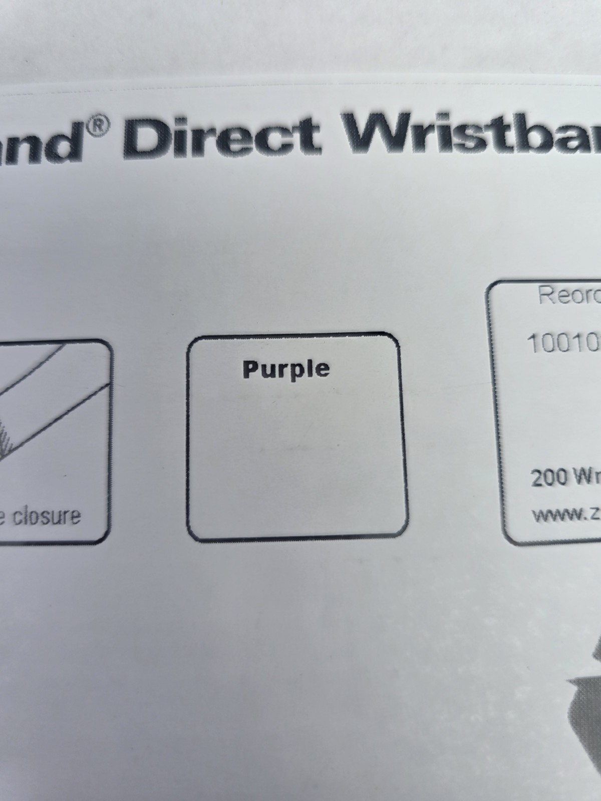 (1) Zebra 10010229K 1″×11″ Adult Z-Band UltraSoft Wristband Cartridge Purple