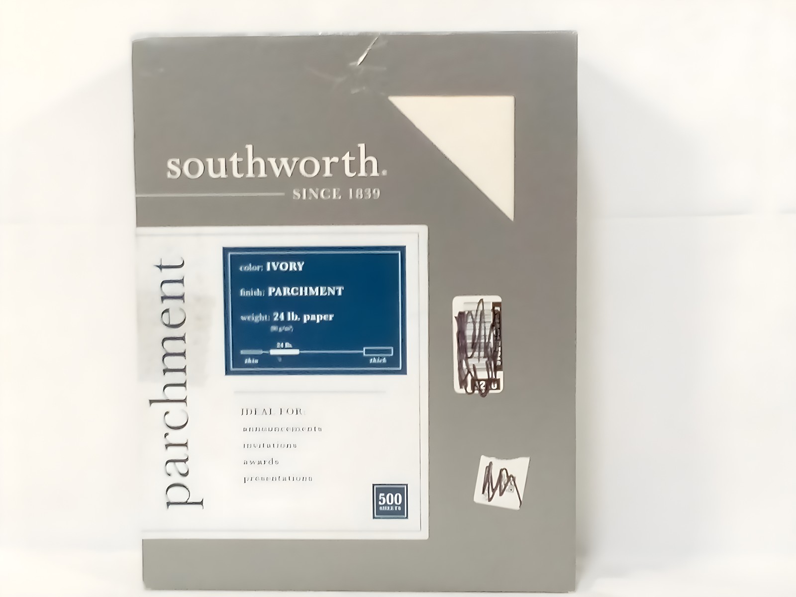 Southworth 984C Parchment Specialty Paper Ivory 24 lb 8.5 x 11 500 Sheets