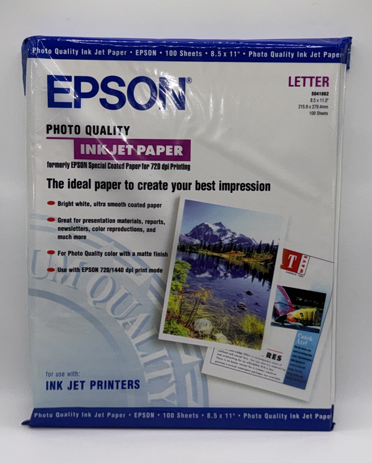Epson Presentation Paper Matte Inkjet 8.5″ x 11″ 100 Sheets New Sealed S041062