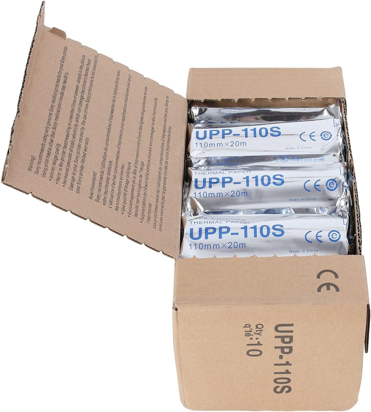 Black and White UPP-110S Thermal Film, 10 Rolls for Imaging Needs