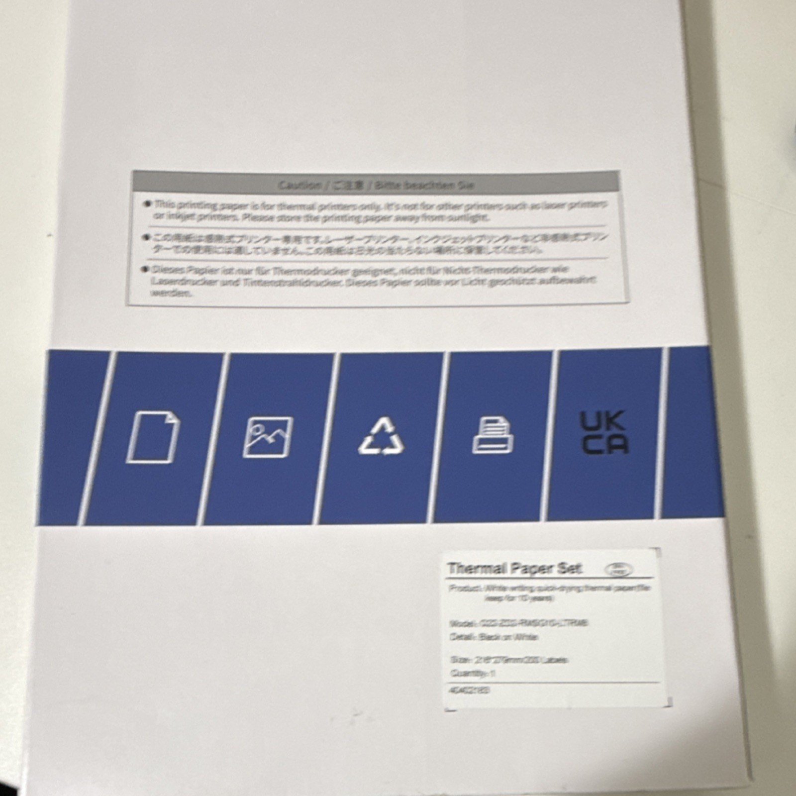 Thermal Printer Paper Letter Size 8.5×11 in White 200pcs Q22-ZD2-RMSG10-LTRM8