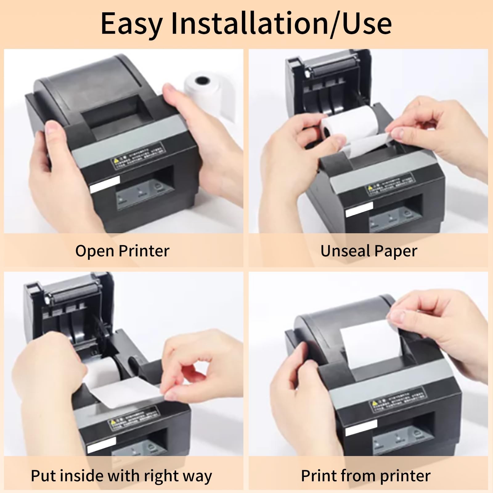 2-1/4” x 50′ (10 Rolls) Thermal Receipt Paper, Fits 58mm Thermal POS Printer…