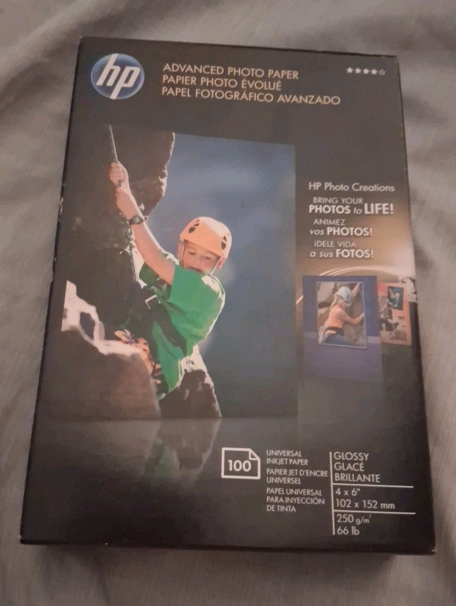 HP Advanced Photo Paper 4X6 Glossy Q6638A 100 Sheets Sealed New In Box