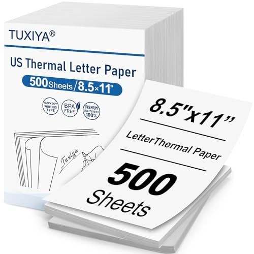 500 Sheets Thermal Printer Paper 8.5×11″ BPA-Free, US Letter Size, Compatible wi