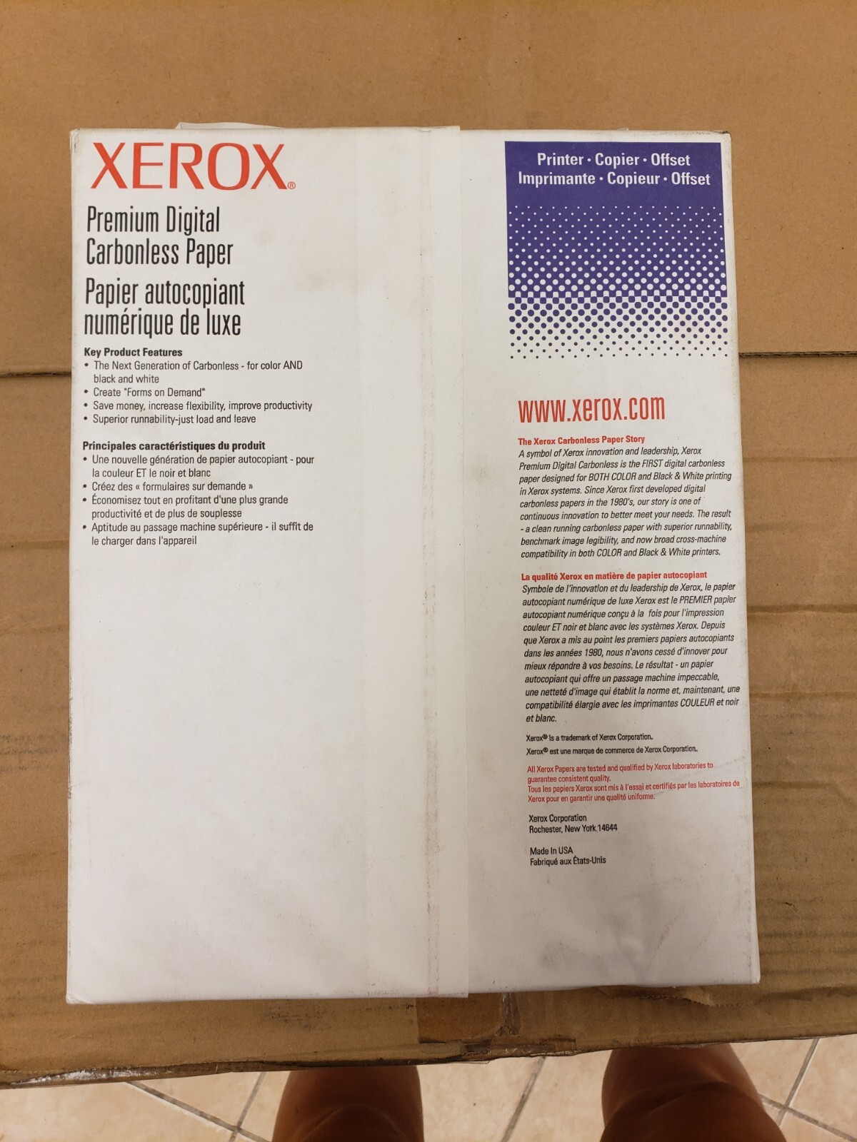 Xerox 8.5X11 Carbonless Paper White/Canary 3R12421 2 Part Straight 5000 Sheets