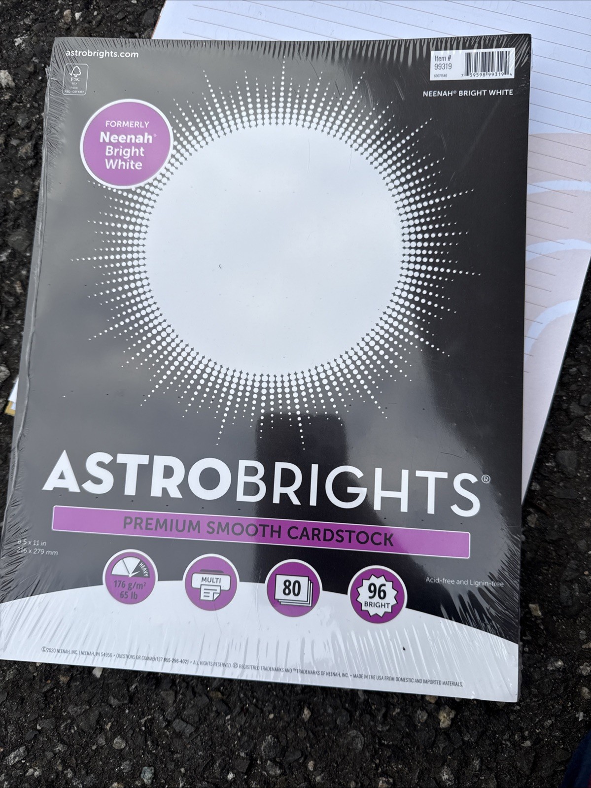 NEW Astrobrights Neenah White 8.5″ x 11″ 65lb White 80 Sheets Sealed