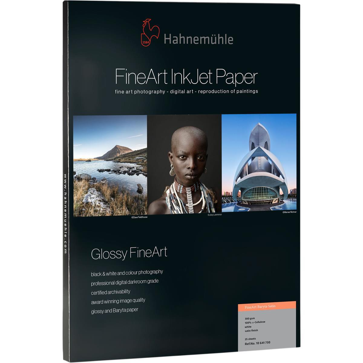 Hahnemuhle FineArt Baryta Satin Photo Paper (8.5×11″), 25 Sheets #10641221