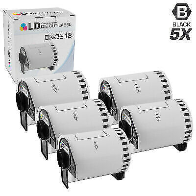 LD Compatible Set of 5 DK-2243 White Paper Tape Roll for Brother QL1050