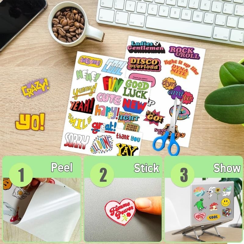50 Sheets of Glossy Sticker Paper 4×6 Inches – Self-Adhesive, Quick-Dry