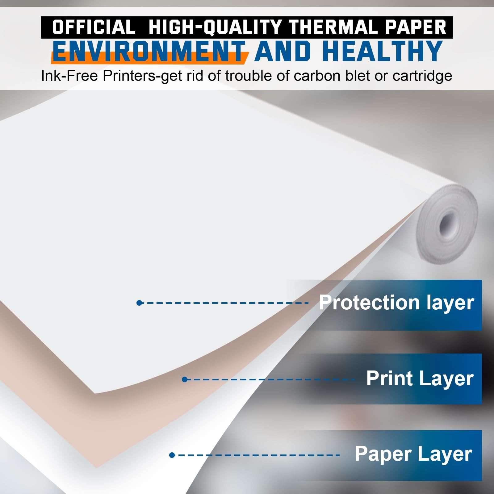 Atnadov 8 Rolls Thermal Printer Paper 8.5”x11” US Letter 8 Rolls, White