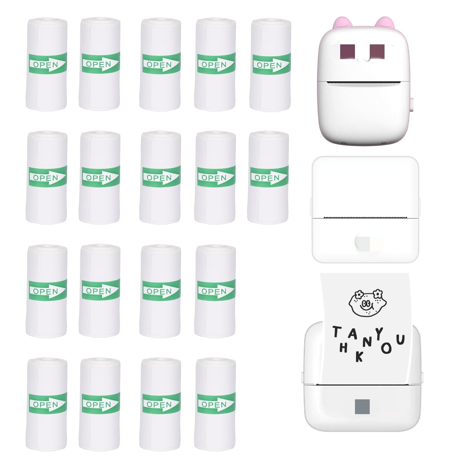 18 Rolls 57 x 25 mm Sticker Printer ,-Adhesive with Most Mini Portable Printe…