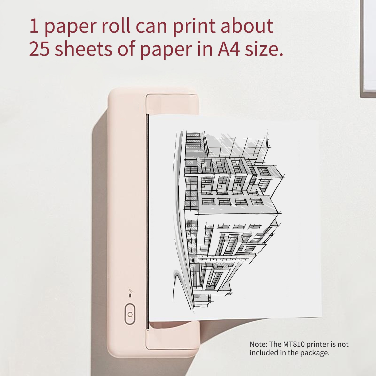2 Rolls A4 Thermal Printer Paper for MT810 Thermal Printer Portable Printer
