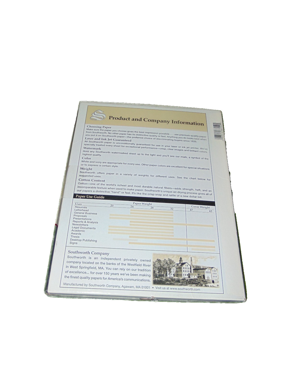 Southworth Ivory Parchment Paper 80 Sheets 24 lb Letter Size Open Box