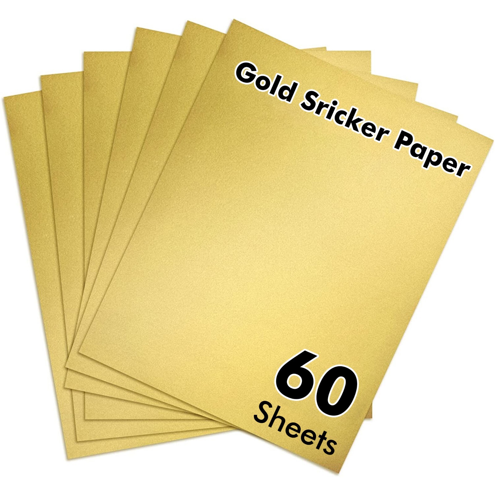 60 Sheets Koala Gold Sticker Paper for Inkjet & Laser Printers 8.5×11 , Cutable