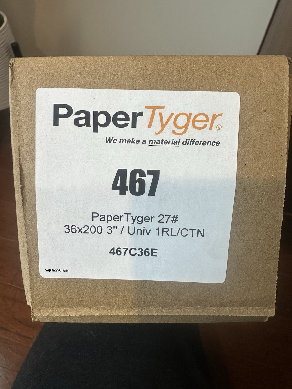 Paper Tyger 27#36 X200’ 3 Inch Core White Paper