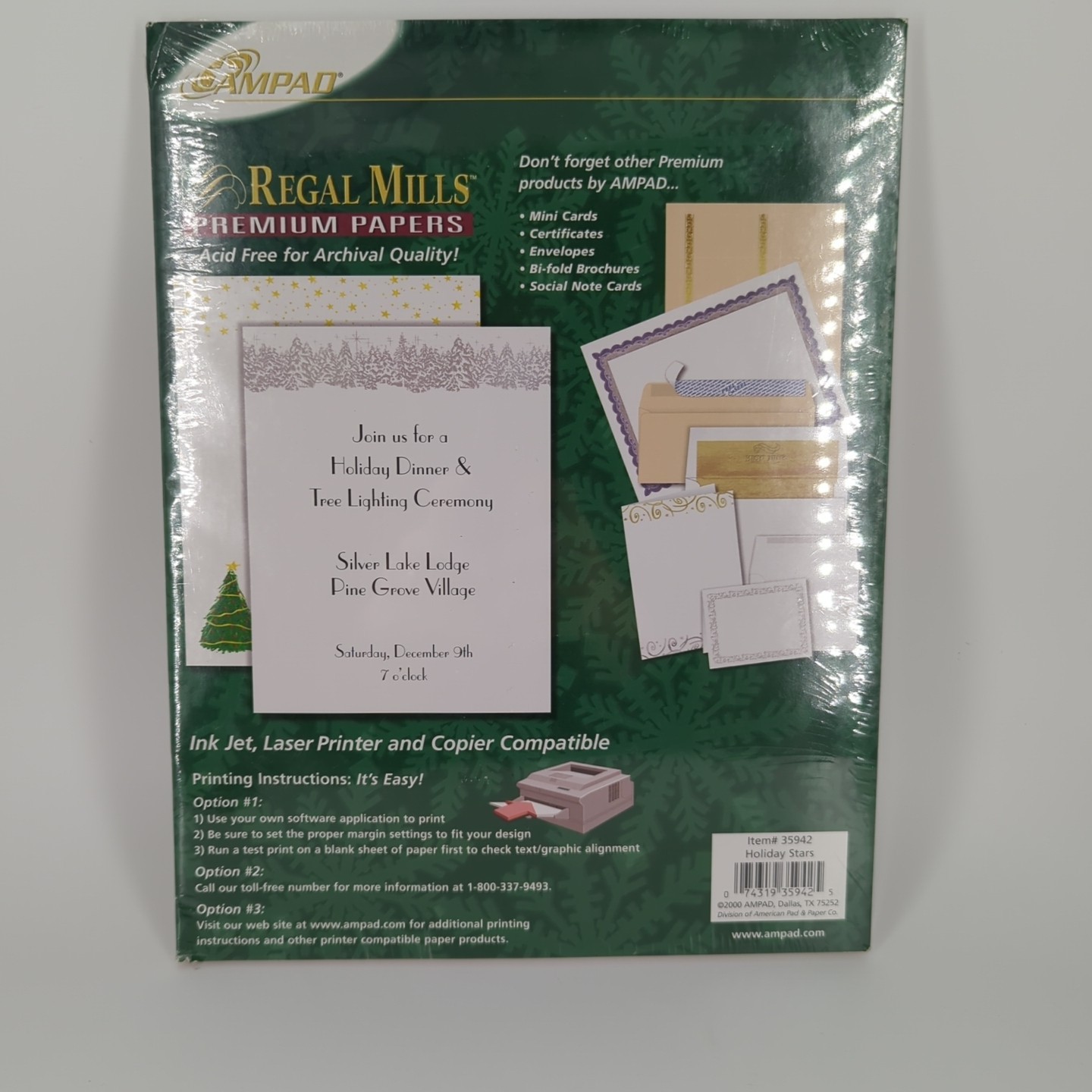 AMPAD Regal Mills Holiday Stars 8.5″ X 11″ Heavyweight Paper 40 sheets Made USA