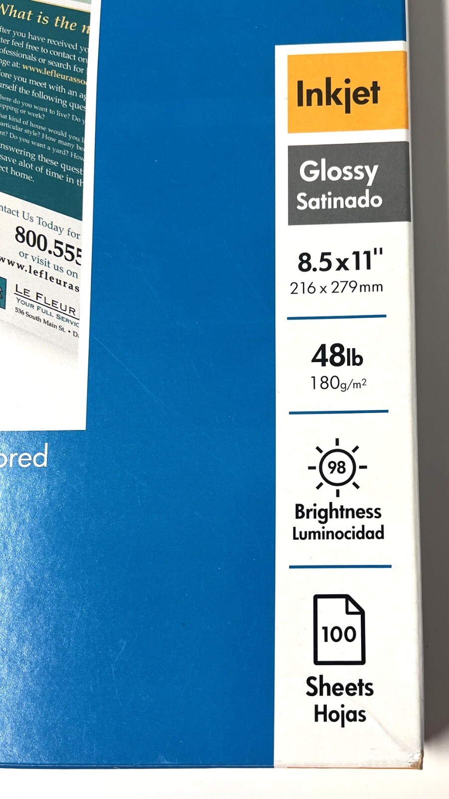 HP Tri-fold Brochure Paper Glossy Pk 100 Sheets NEW