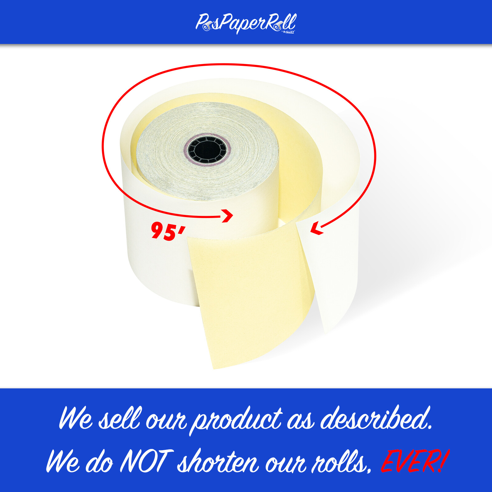 3″ x 95′ 2 Ply White/Canary Paper Rolls for EPSON TM-U210AR TM-U210B TM-U220 NEW