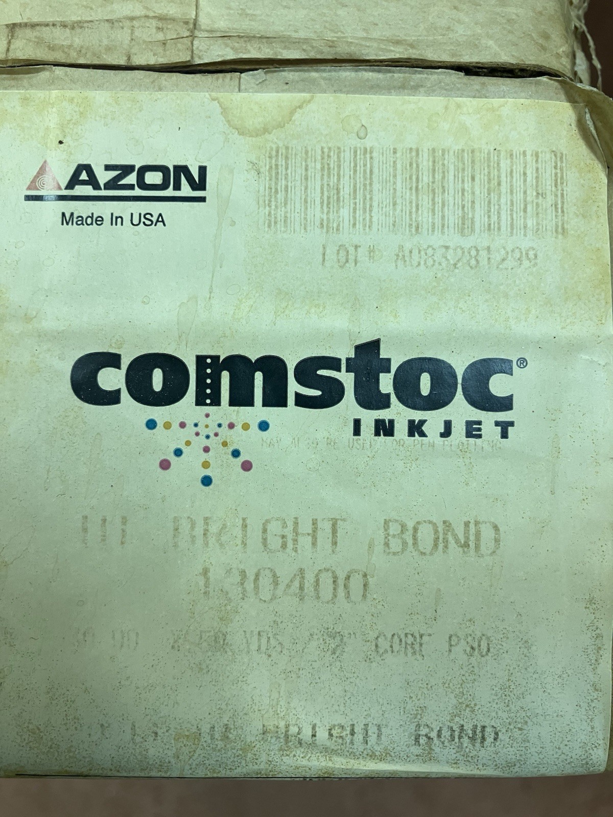 4 ROLLS BRIGHT BOND PLOTTER PAPER 30” X 150’ / COMSTOC INKJET / AZON