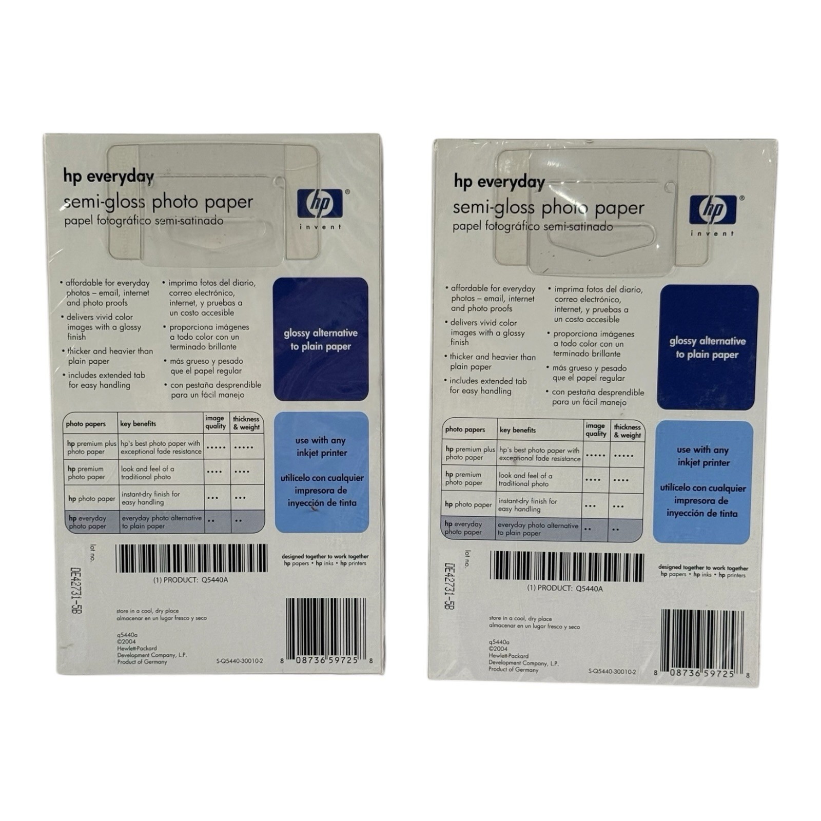 2 Packs HP Everyday Inkjet Photo Paper Semi Gloss 4″ x 6″, 100 Sheets New Sealed