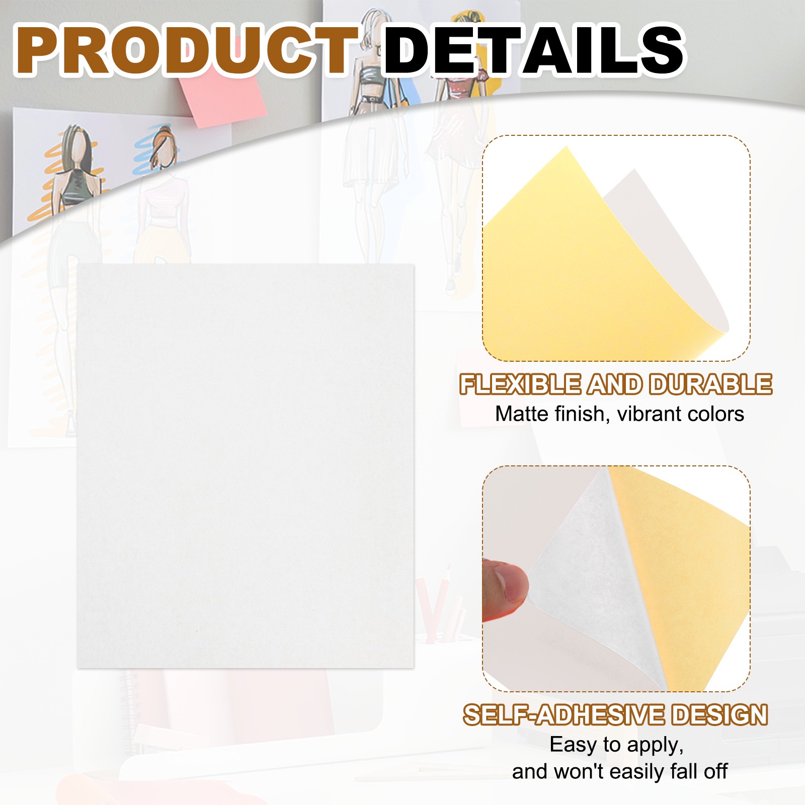 15 Sheets Printable Vinyl Sticker Paper for Inkjet Printer, White