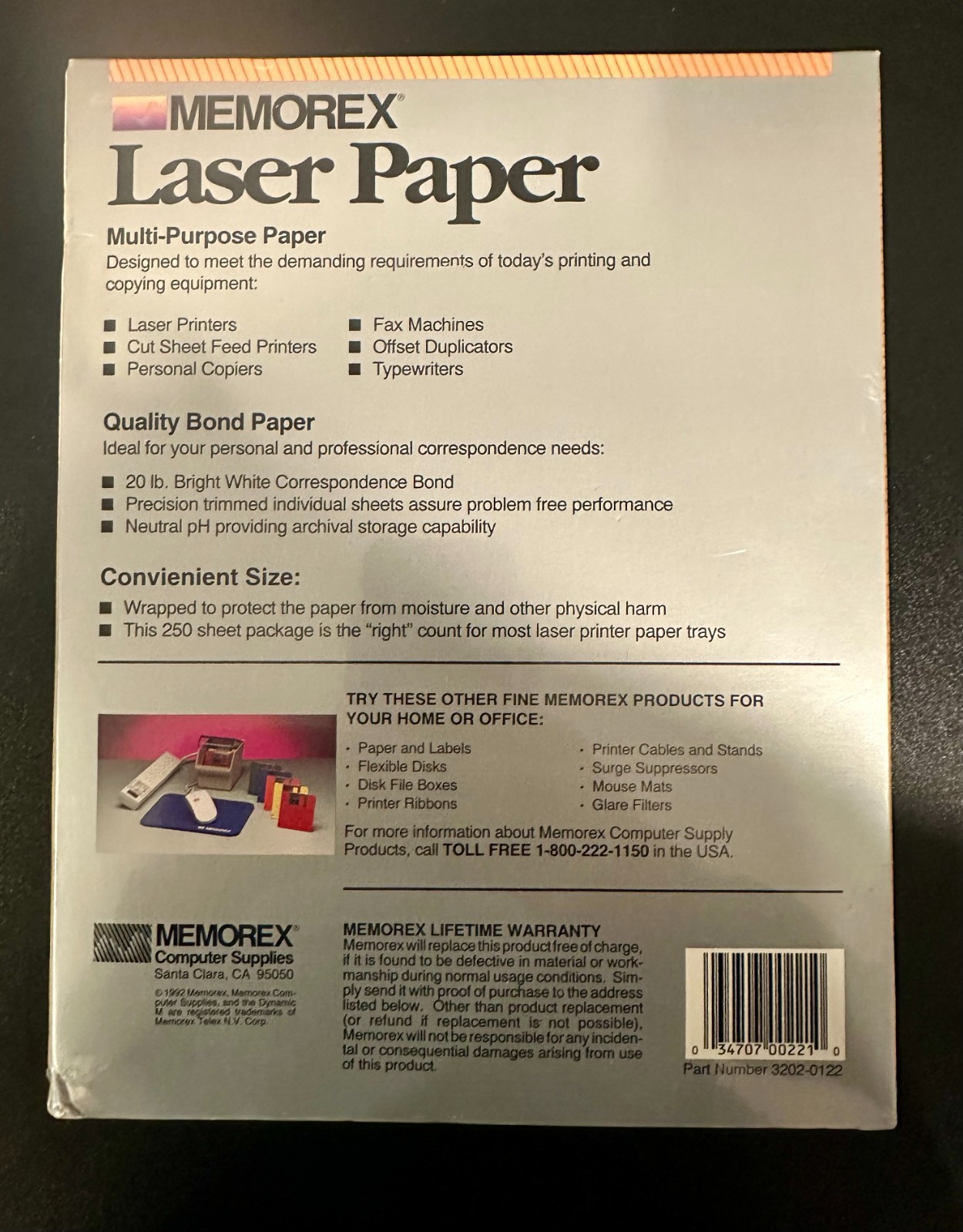 Memorex Laser Paper 250 8 1/2″x11″ Individual Sheets High Quality 20lb Bond NEW