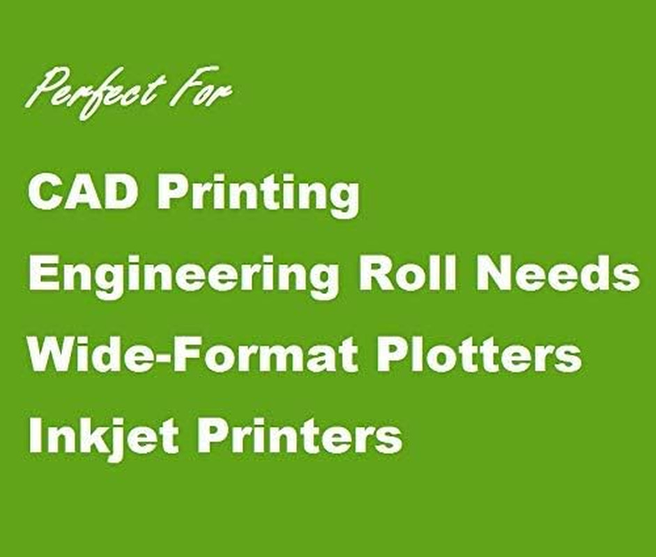 24 x 150 Plotter Paper Rolls 4 Pack 92 Bright 20lb 2 Inch Core