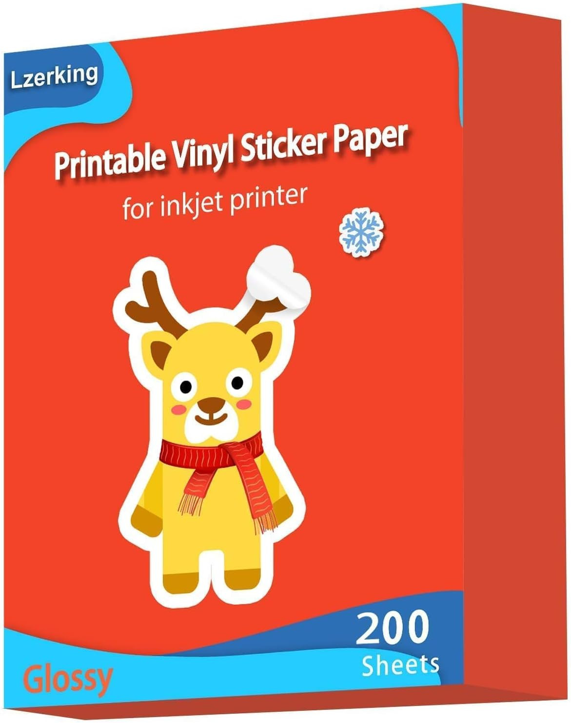 200 Sheets Glossy Printable Vinyl Sticker Paper for Inkjet & Cricut